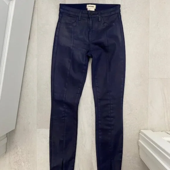 L'AGENCE Jyothi High Waist Split Ankle Skinny Jeans Midnight Blue 24 - Picture 7 of 13